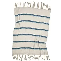 Plaid dekens - throw van wolmix - Miranda (blauw)