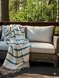 Plaid dekens - throw van wolmix - Miranda (blauw)