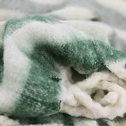 Plaid dekens - throw van wolmix - Monica (groen)