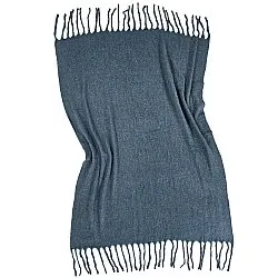 Plaid dekens - throw van wolmix - Samantha (blauw)