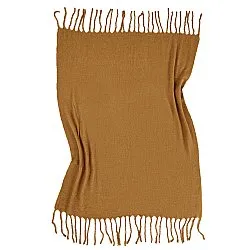 Plaid dekens - throw van wolmix - Samantha (geel)