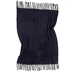 Plaid dekens - throw van wolmix - Samantha (zwart)