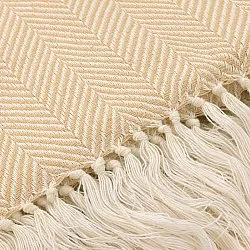 Dekens - Katoenen plaid - Denisa Fishbone (beige/wit)