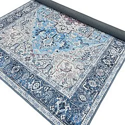 Vlakgeweven vloerkleed - Birjand (blauw)
