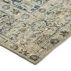 Vlakgeweven vloerkleed - Delvar (blauw)