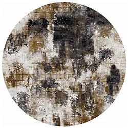 Rond vloerkleed - Flores (zwart/bruin/wit)