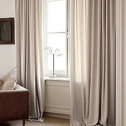 Gordijnen - Linnen gordijnen Cosmina (beige)