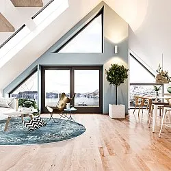 Rond vloerkleed - Santi (blauw/beige)