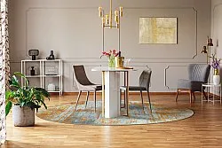 Rond vloerkleed - Kebira (bruin/blauw)