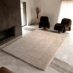 Hoogpolig vloerkleed - Aline Natural Cotton Shaggy (beige)