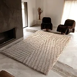 Hoogpolig vloerkleed - Indra Natural Cotton Shaggy (beige)