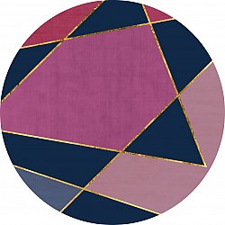 Ronde vloerkleden - Jade (donkerblauw/roze)