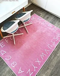 Kindervloerkleed - Alphabetic Border (roze)