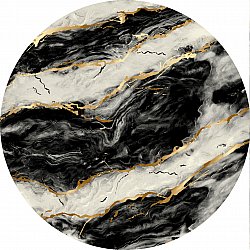 Ronde vloerkleden - Juniper (zwart/wit/goud)