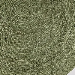 Rond jute vloerkleed - Amasia (militair groen)