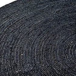 Rond jute vloerkleed - Amasia (donkerblauw)