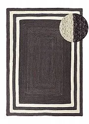 Jute-vloerkleed - Jessore (donker taupe/wit)