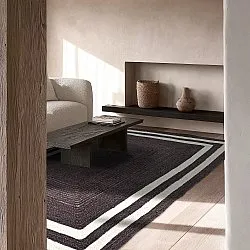 Jute-vloerkleed - Jessore (donker taupe/wit)
