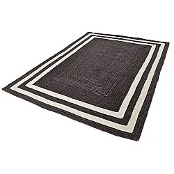 Jute-vloerkleed - Jessore (donker taupe/wit)