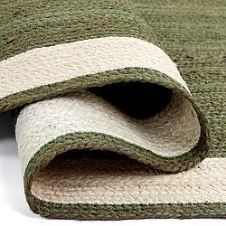 Jute-vloerkleed - Senaki (militair groen/wit)