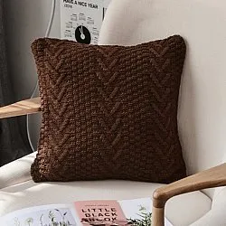 Kussensloop - Knit Macrame 45 x 45 cm (bruin)