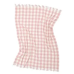 Dekens - Isela check cotton throw (crème/roze)