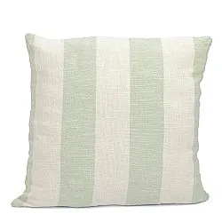 Kussensloop - Kora stripe cotton cushion cover (crème/lichtgroen)