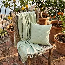 Kussensloop - Nalani cotton cushion cover (lichtgroen)