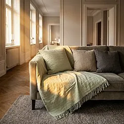Dekens - Nalani cotton throw (lichtgroen)
