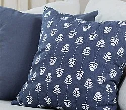 Kussensloop x 2 - Sari (blauw)