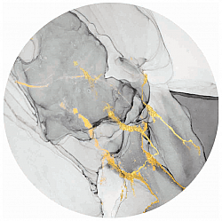 Rond vloerkleed - Manilva (grijs/wit/goud)