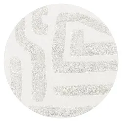 Ronde vloerkleden - Alexa Natural Cotton Shaggy (offwhite)