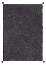 Hoogpolig vloerkleed - Andrea Natural Cotton Shaggy (zwart)