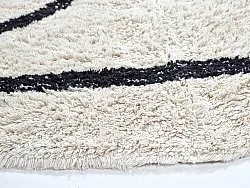 Ronde vloerkleden - Bavello Natural Cotton Shaggy (offwhite/zwart)