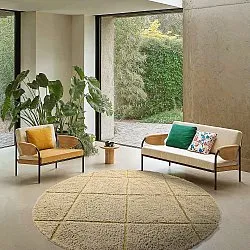 Ronde vloerkleden - Bellevue Natural Cotton Shaggy (beige/bruin)
