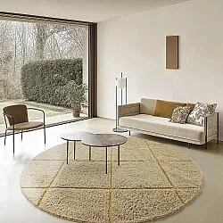Ronde vloerkleden - Bellevue Natural Cotton Shaggy (beige/bruin)