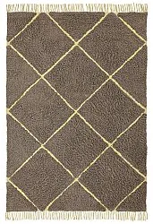 Hoogpolig vloerkleed - Bellevue Natural Cotton Shaggy (bruin/geel)