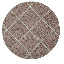 Ronde vloerkleden - Bellevue Natural Cotton Shaggy (taupe/groen)