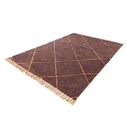 Hoogpolig vloerkleed - Bellevue Natural Cotton Shaggy (rood/oranje)