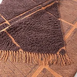 Hoogpolig vloerkleed - Bellevue Natural Cotton Shaggy (rood/oranje)