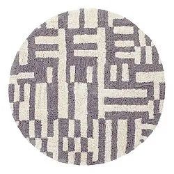 Ronde vloerkleden - Bergamo Natural Cotton Shaggy (grijs/wit)