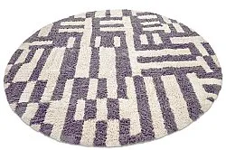Ronde vloerkleden - Bergamo Natural Cotton Shaggy (grijs/wit)