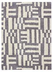 Hoogpolig vloerkleed - Bergamo Natural Cotton Shaggy (grijs/wit)