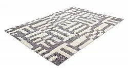 Hoogpolig vloerkleed - Bergamo Natural Cotton Shaggy (grijs/wit)