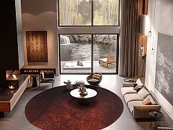 Rond vloerkleed - Bovera (rood)