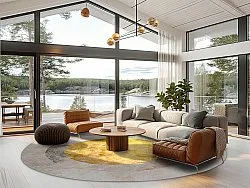 Rond vloerkleed - Budoni (grijs/beige/geel)