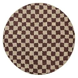 Ronde vloerkleden - Elsey Natural Cotton Shaggy (beige/bruin)