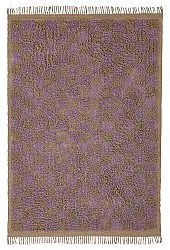 Hoogpolig vloerkleed - Elsey Natural Cotton Shaggy (bruin/paars)