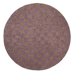 Ronde vloerkleden - Elsey Natural Cotton Shaggy (bruin/paars)