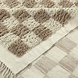 Hoogpolig vloerkleed - Elsey Natural Cotton Shaggy (crème/zand)